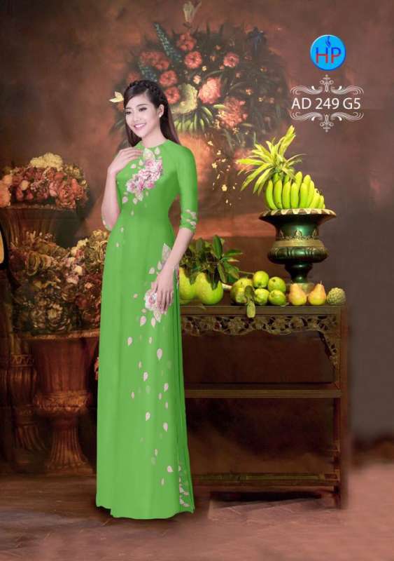 Vải áo dài hoa rơi Vải áo dài hoa rơi