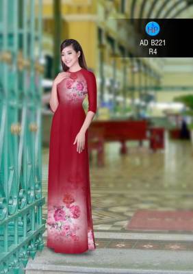 Vải áo dài hoa hồng trên dưới-DT 2900