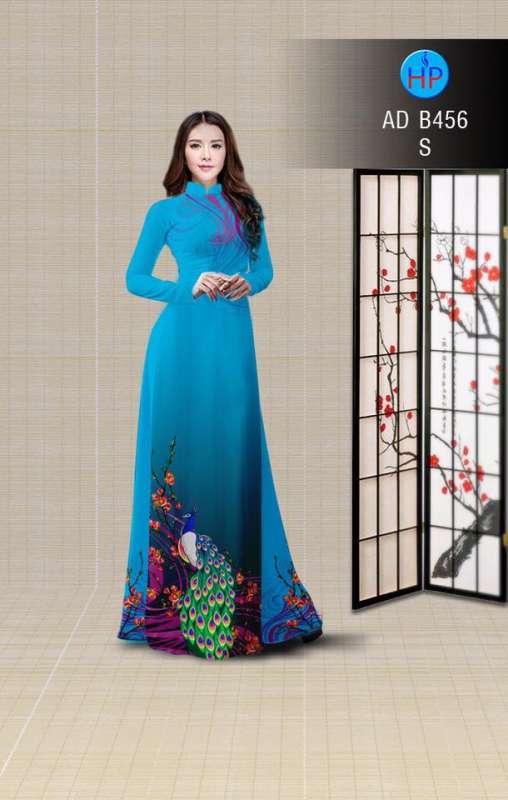 Vải áo dài chim Công