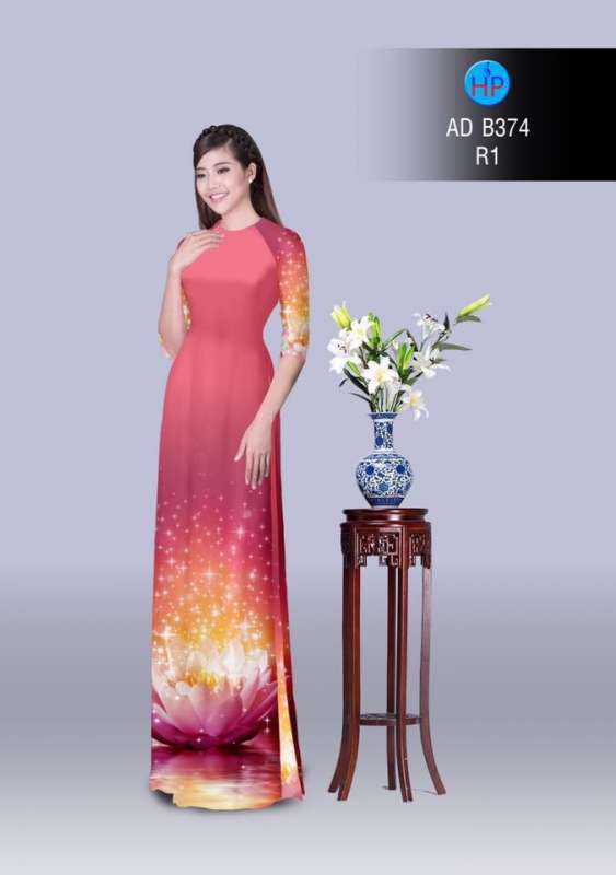 Vải áo dài hoa Sen 3D