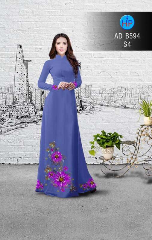 Vải áo dài hoa tím
