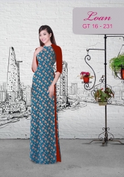 Gấm thêu phối tay trơn