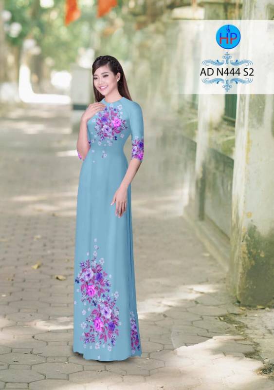 Vải áo dài hoa trên dưới
