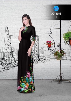 Vải áo dài hoa và chim-DT 2970
