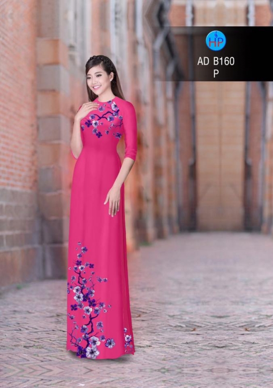 Vải áo dài cành Đào Vải áo dài cành Đào