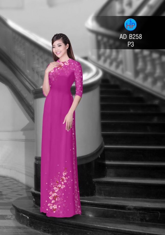 Vải áo dài hoa nhí dây