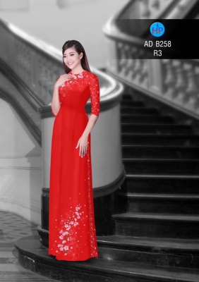 Vải áo dài hoa nhí dây-DT 2972
