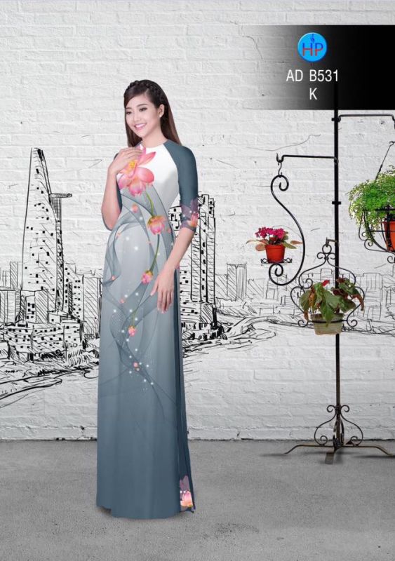 Vải áo dài hoa Sen