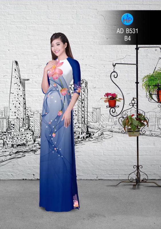 Vải áo dài hoa Sen