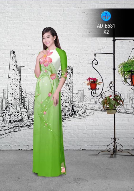 Vải áo dài hoa Sen