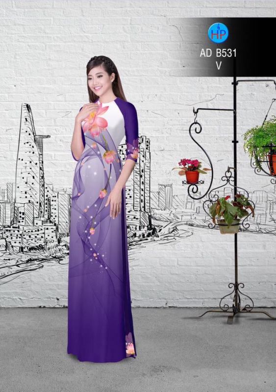 Vải áo dài hoa Sen