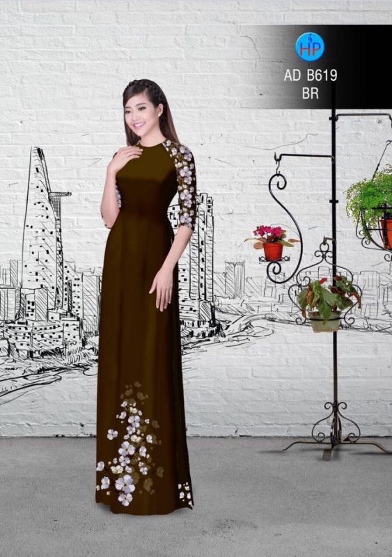Vải áo dài hoa dây Vải áo dài hoa dây