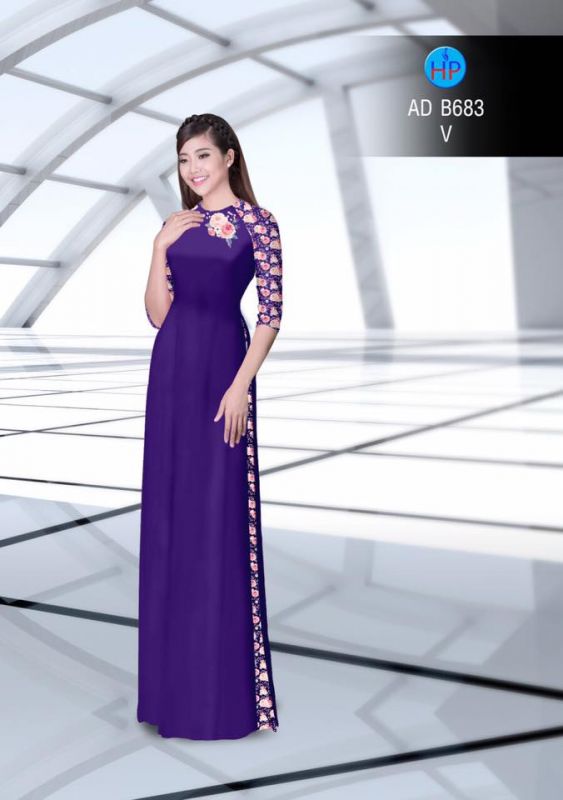 Vải áo dài hoa hồng nhỏ