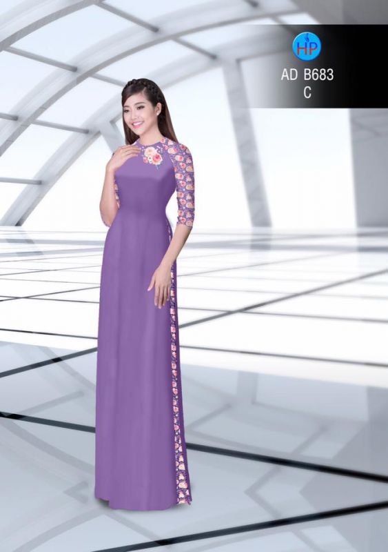 Vải áo dài hoa hồng nhỏ