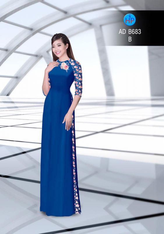 Vải áo dài hoa hồng nhỏ