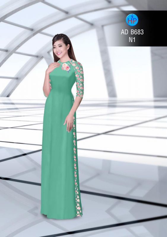 Vải áo dài hoa hồng nhỏ