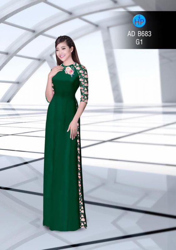 Vải áo dài hoa hồng nhỏ