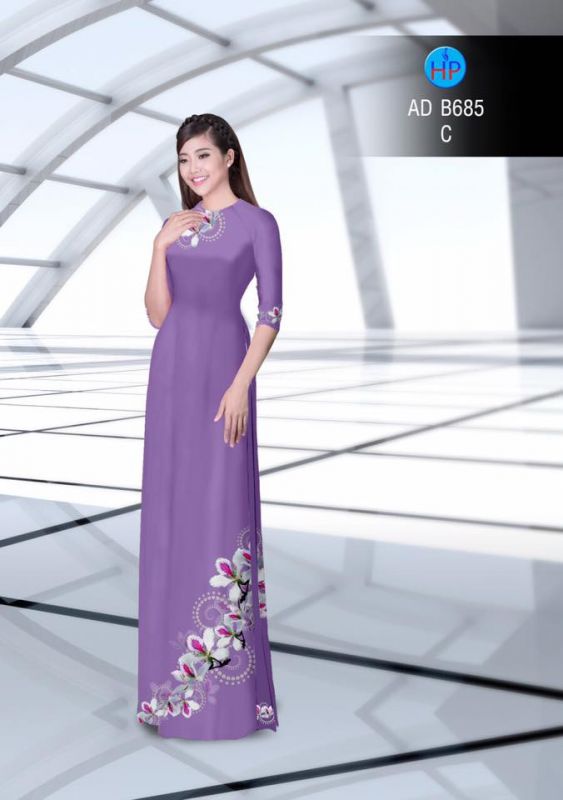 Vải áo dài hoa trên dưới Vải áo dài hoa trên dưới