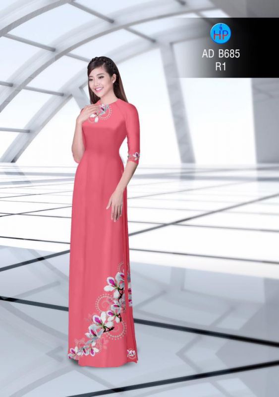 Vải áo dài hoa trên dưới Vải áo dài hoa trên dưới