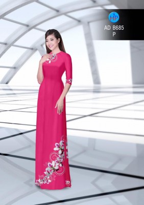 Vải áo dài hoa trên dưới-DT 2985