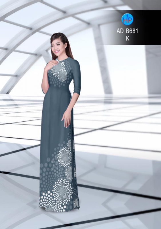 Vải áo dài hoa văn tròn