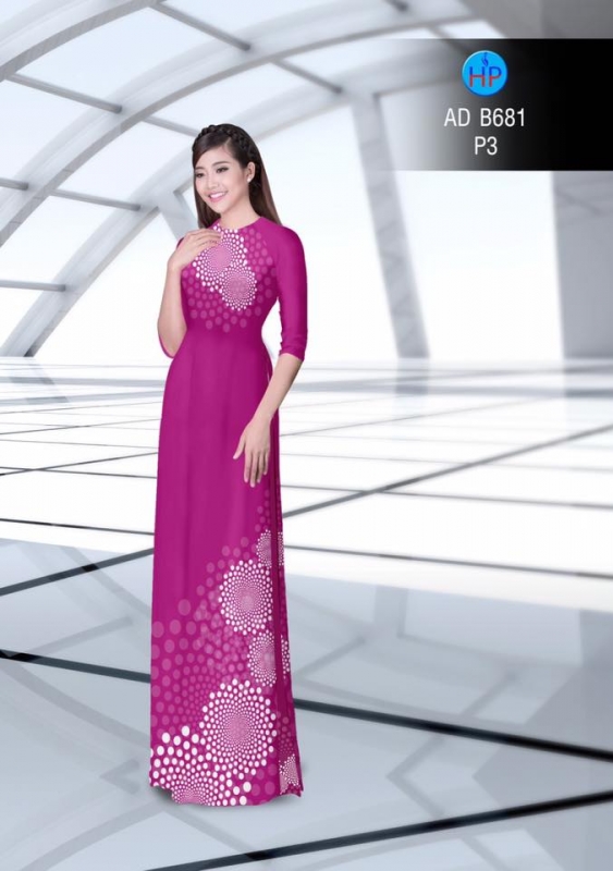 Vải áo dài hoa văn tròn
