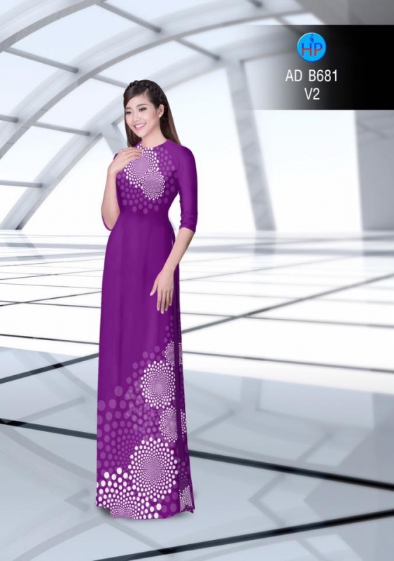 Vải áo dài hoa văn tròn