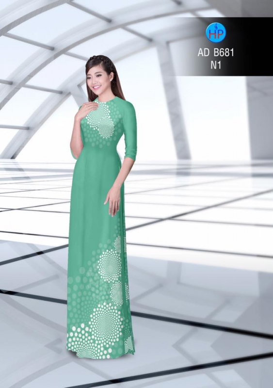 Vải áo dài hoa văn tròn