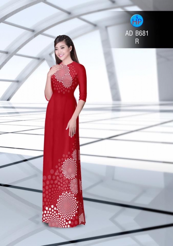Vải áo dài hoa văn tròn