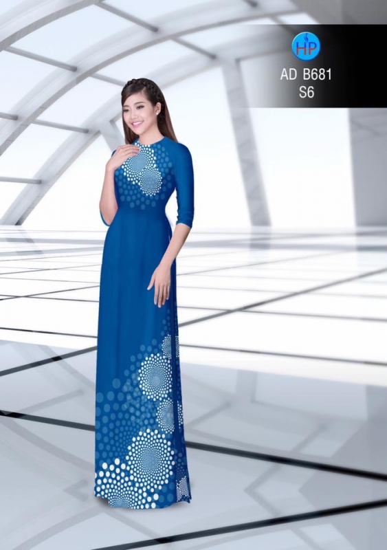 Vải áo dài hoa văn tròn