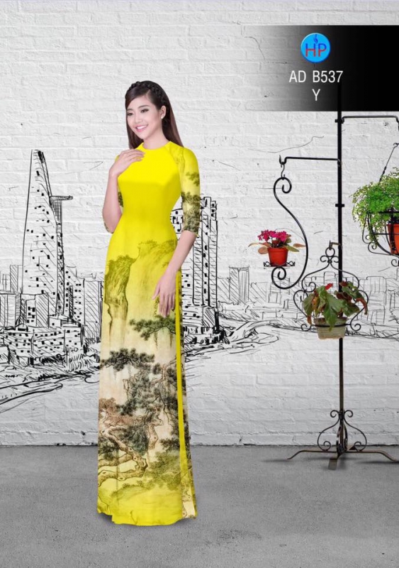 Vải áo dài phong cảnh Sơn Thủy