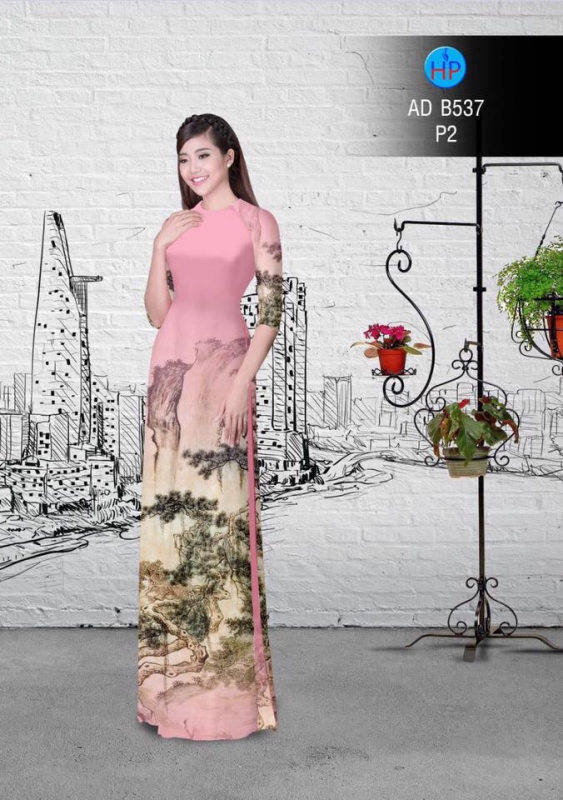 Vải áo dài phong cảnh Sơn Thủy