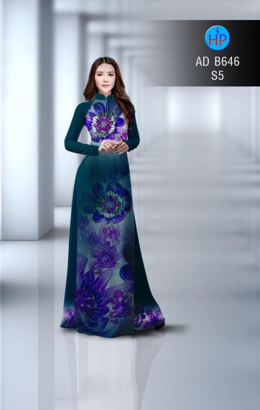 Vải áo dài hoa chìm 3D
