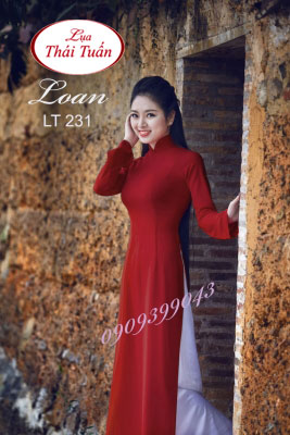 Vải áo dài trơn màu Đỏ đô-LT 3021
