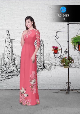Vải áo dài hoa và chim-DT 3030