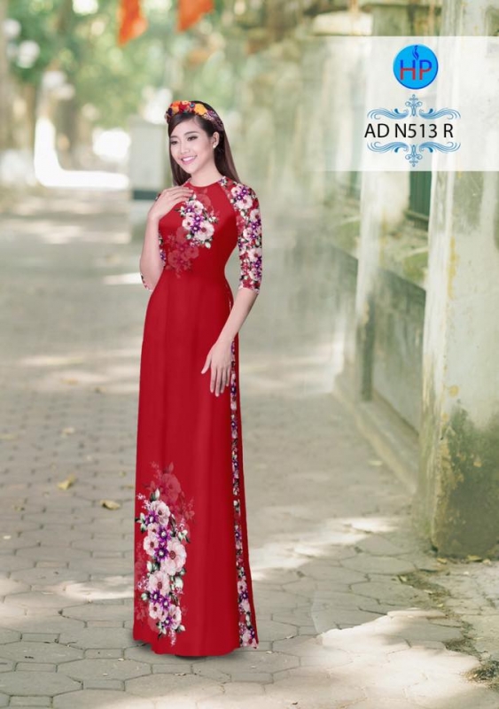 Vải áo dài hoa Hồng Vải áo dài hoa Hồng