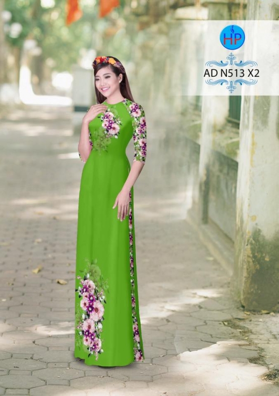 Vải áo dài hoa Hồng Vải áo dài hoa Hồng