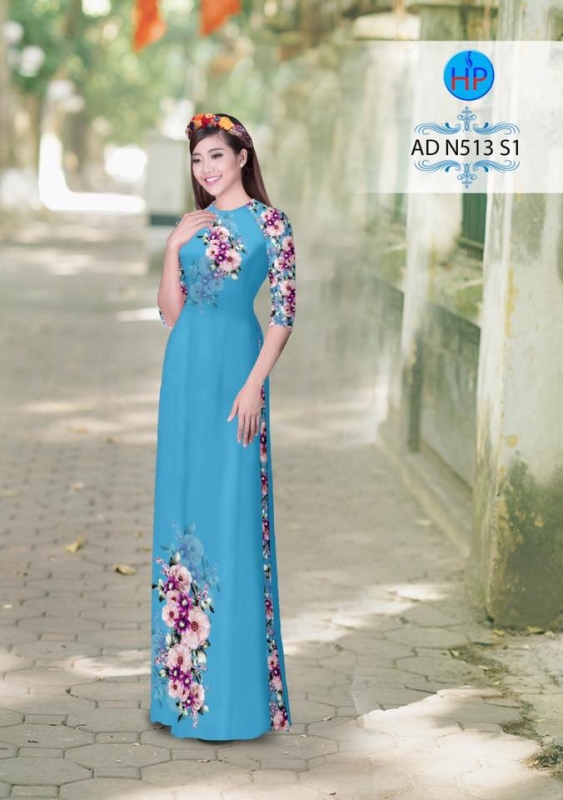 Vải áo dài hoa Hồng Vải áo dài hoa Hồng