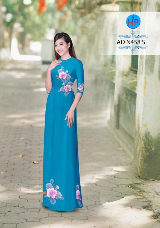 Vải áo dài hoa chìm 3D