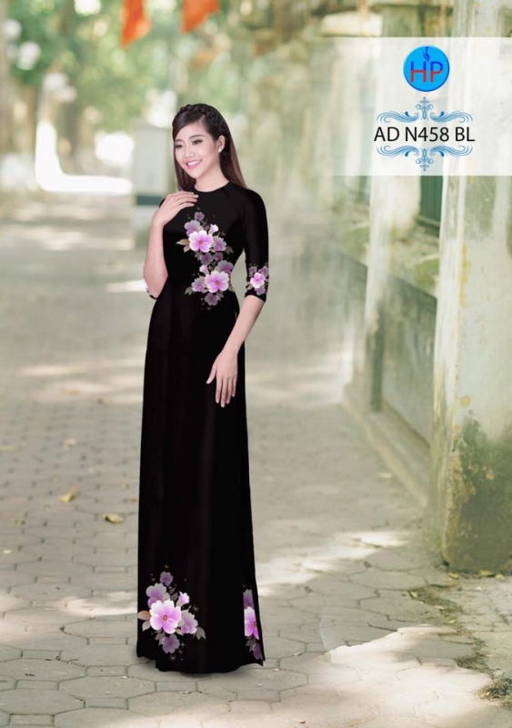 Vải áo dài hoa chìm 3D