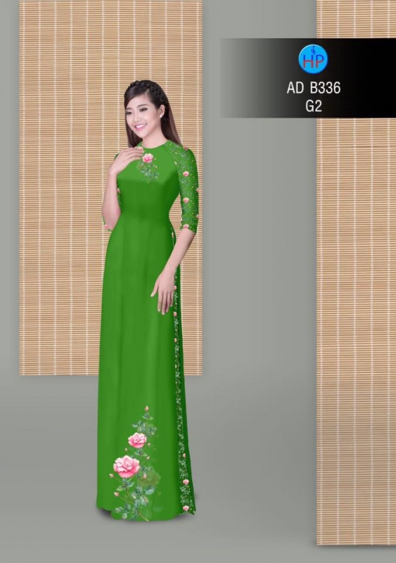 Vải áo dài hoa Hồng