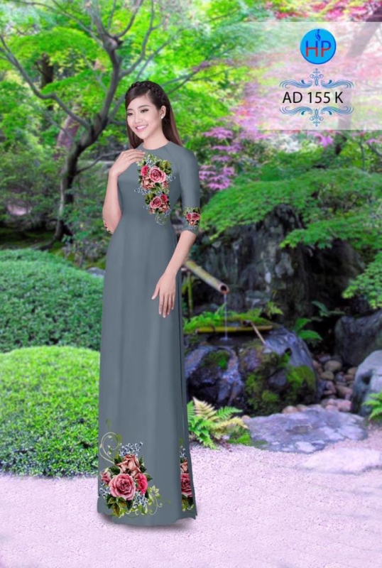 Vải áo dài hoa Hồng