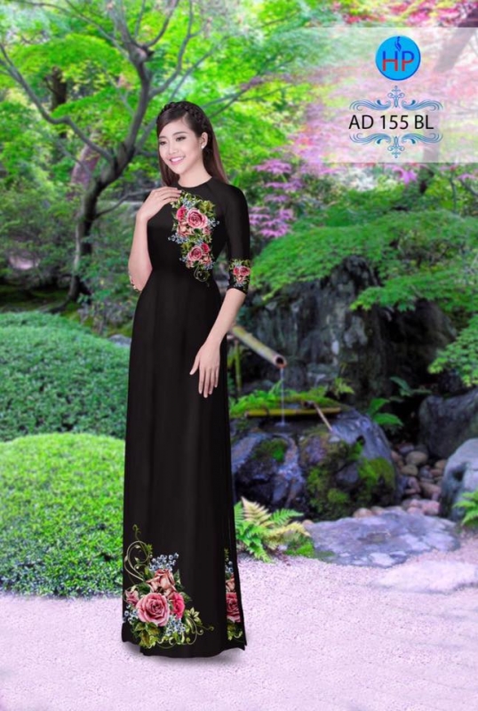 Vải áo dài hoa Hồng