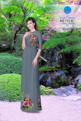 Vải áo dài hoa Hồng-DT 3046