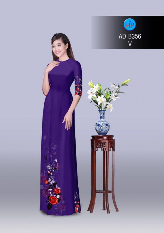 Vải áo dài hoa dây tà dưới Vải áo dài hoa dây tà dưới