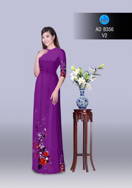 Vải áo dài hoa dây tà dưới Vải áo dài hoa dây tà dưới
