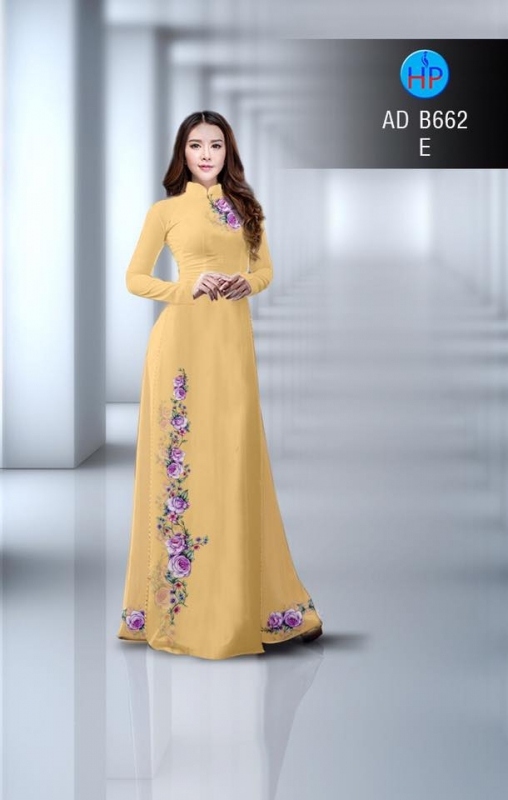 Vải áo dài hoa dây một bên