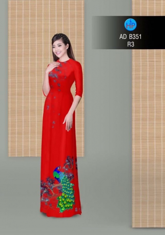 Vải áo dài chim Công