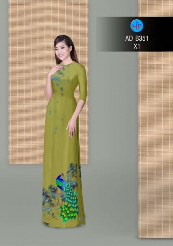 Vải áo dài chim Công