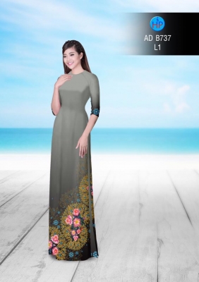 Vải áo dài hoa văn tròn-DT 3056